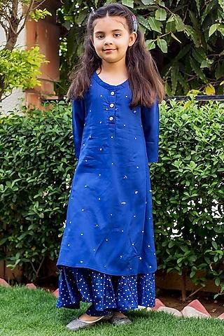 blue modal sharara set for girls