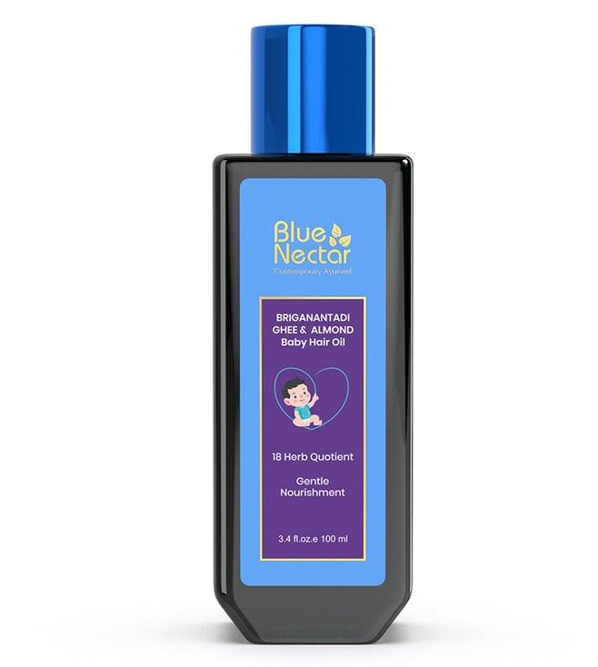 blue nectar briganantadi ghee & almond baby hair oil - 100 ml