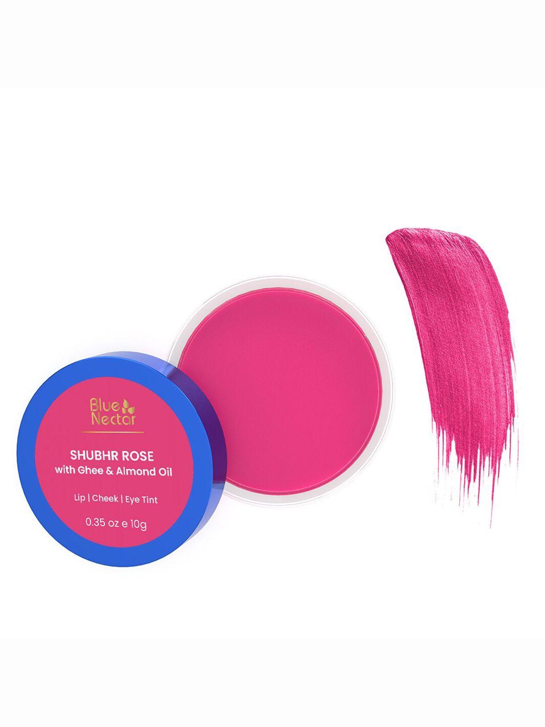 blue nectar shubhr rose lip & cheek tint with nourishing ghee shea butter-10gm rose pink