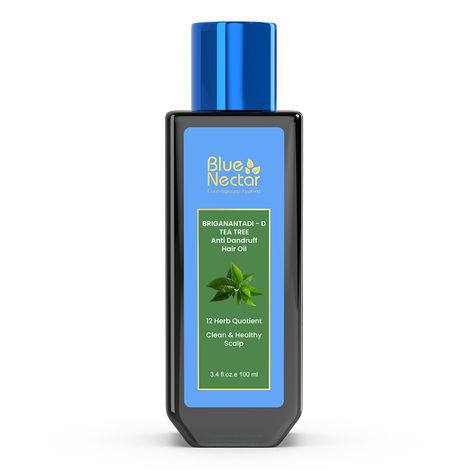 blue nectar tea tree anti dandruff and healthy scalp oil (12 herbs, 100 ml)