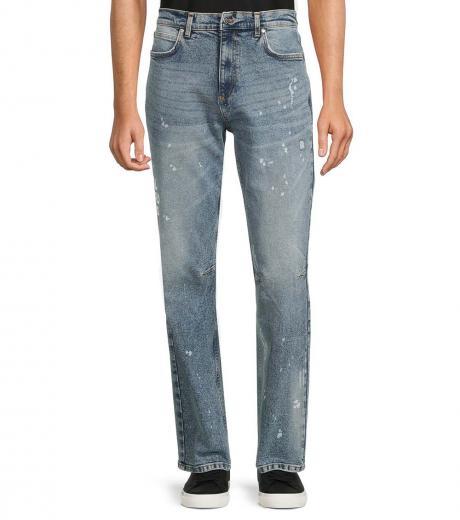 blue paint splatter whiskered jeans