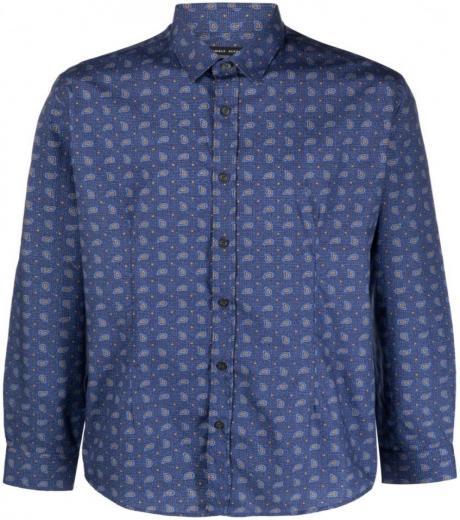 blue paisley shirt