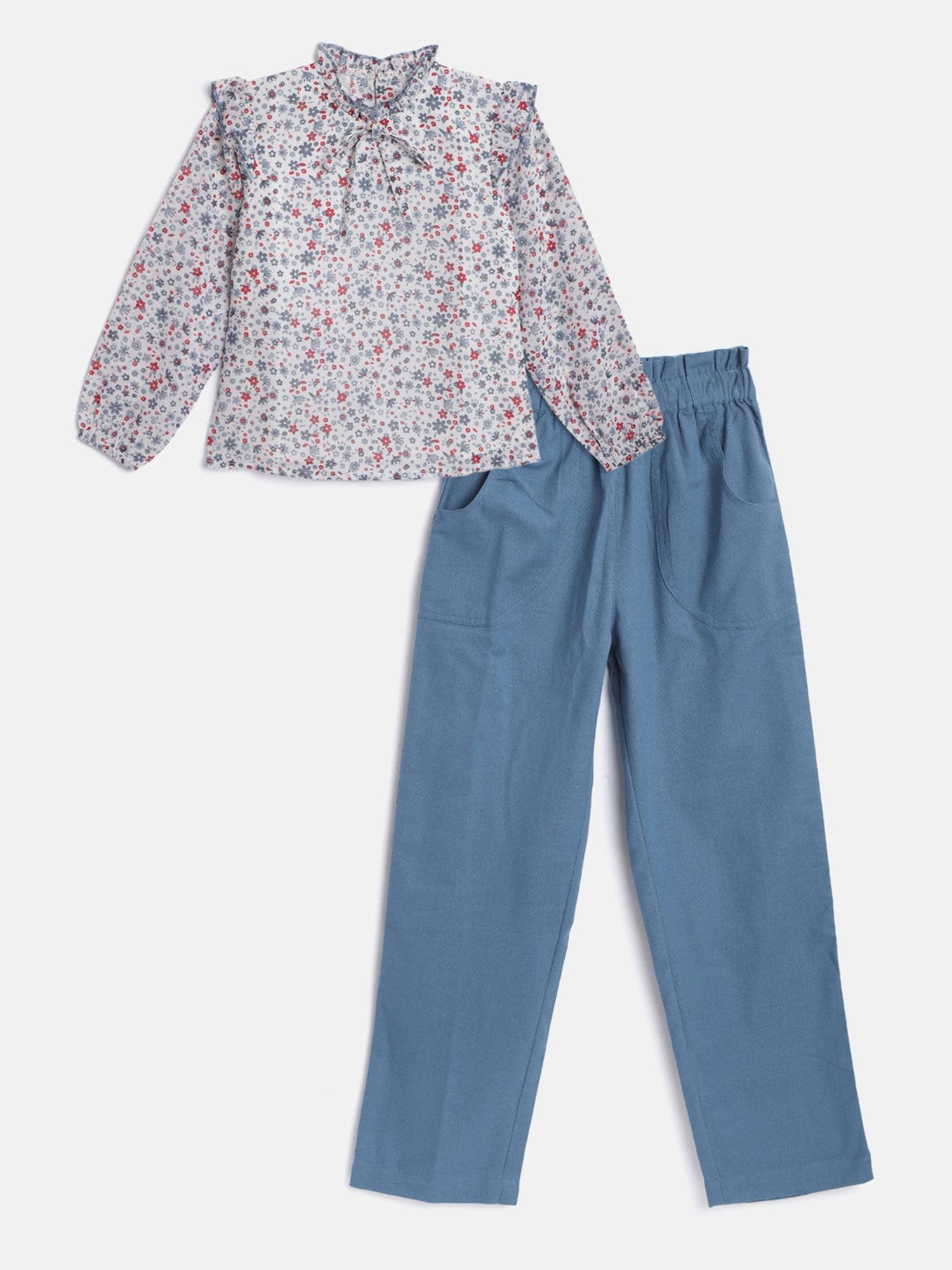 blue pants top set (set of 2)
