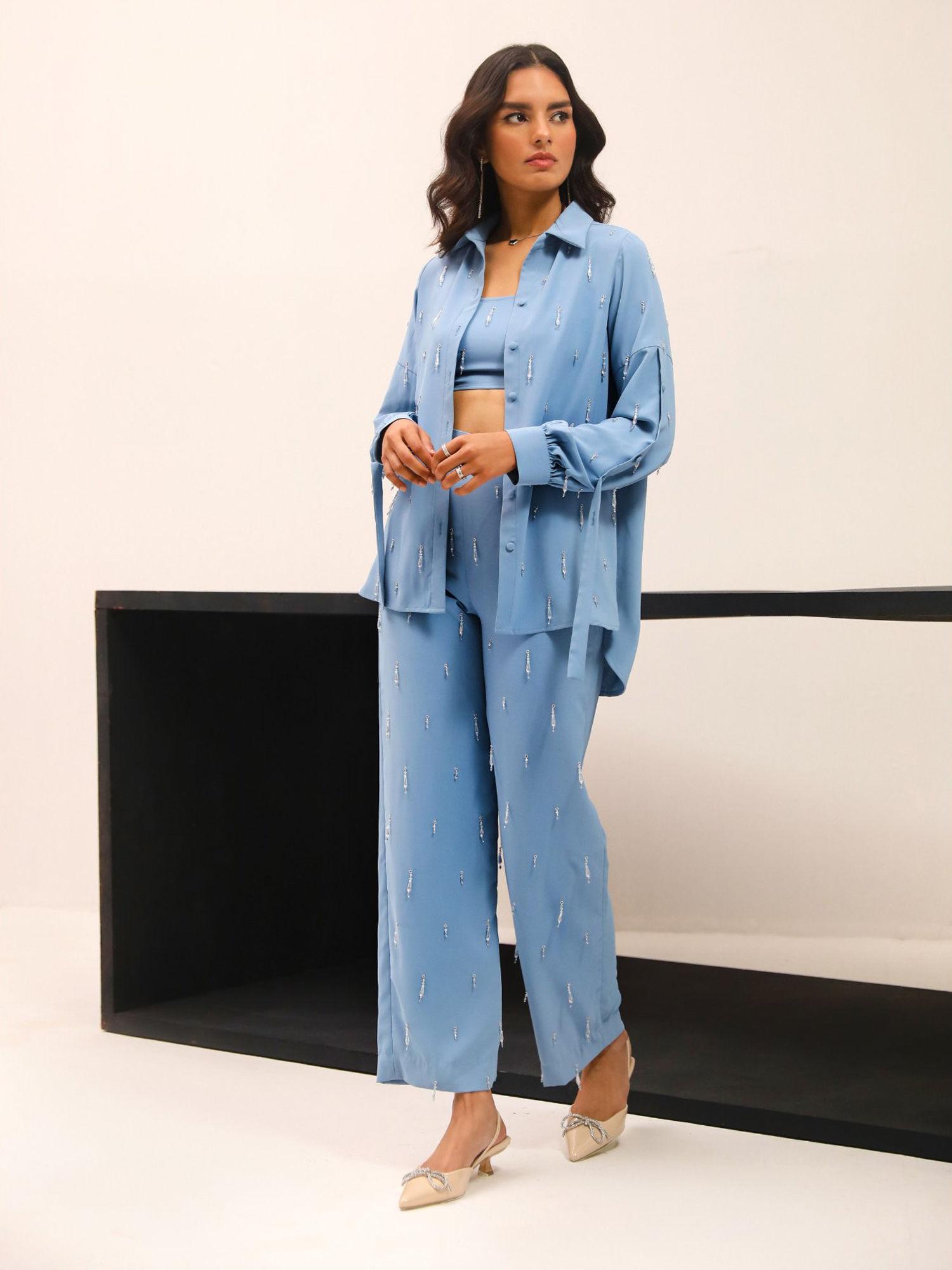 blue paris co-ord (set of 3)