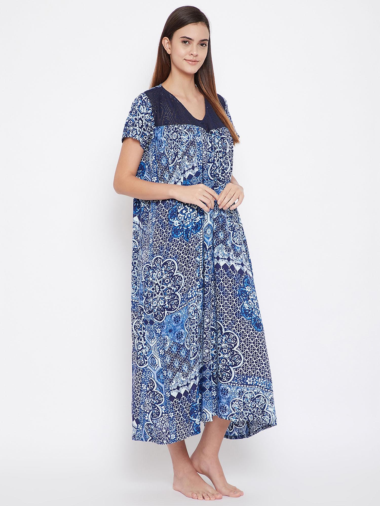 blue persian print nighty