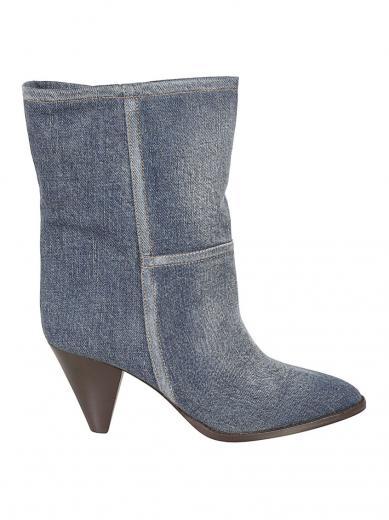 blue pointed toe boots