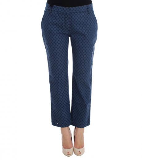 blue polka dot capri pants