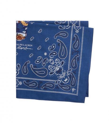 blue polo bear bandanna scarf