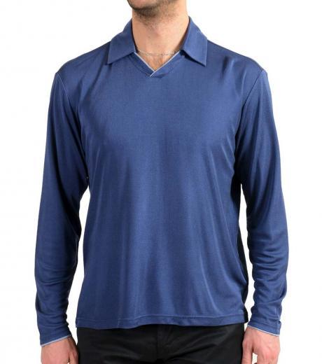 blue polo style sweater