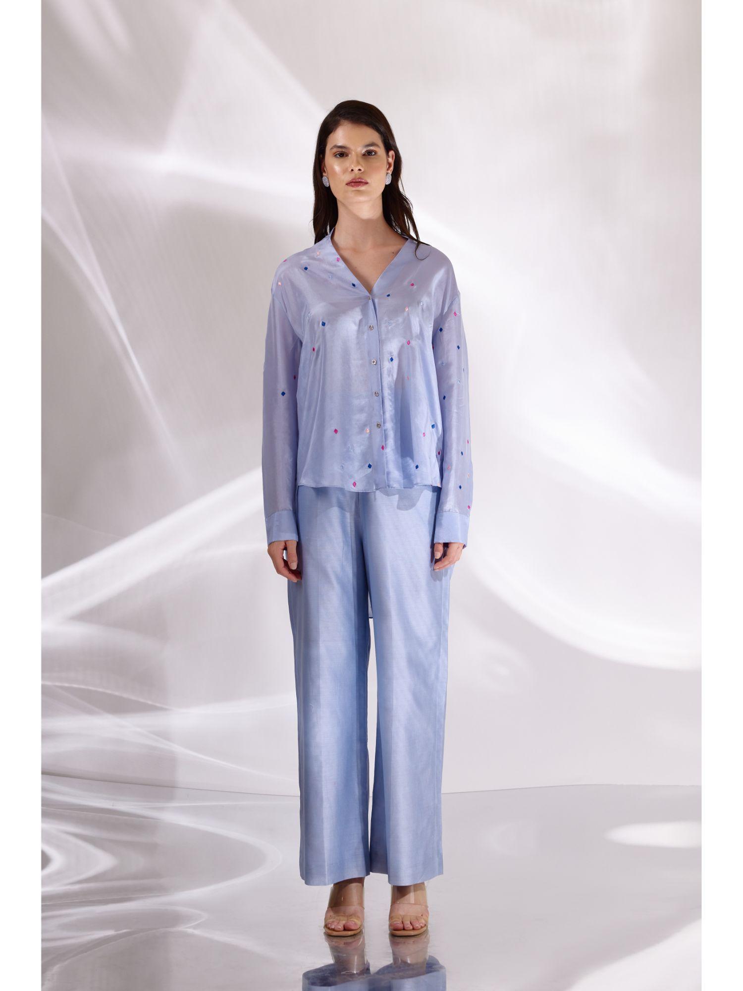 blue poppins oversized shirt