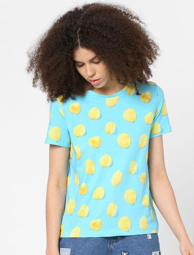 blue potato chip print t-shirt