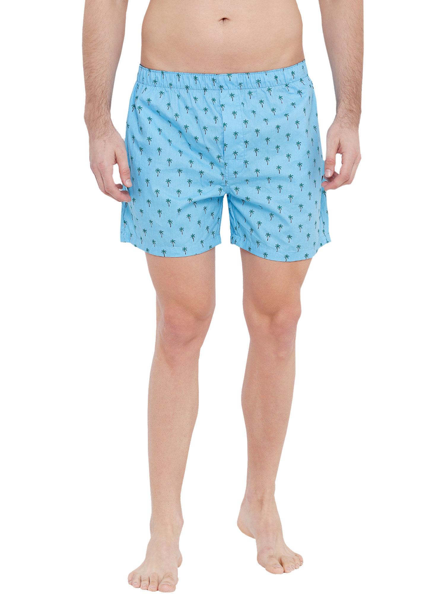 blue printed boxer