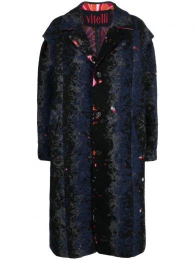 blue printed coat