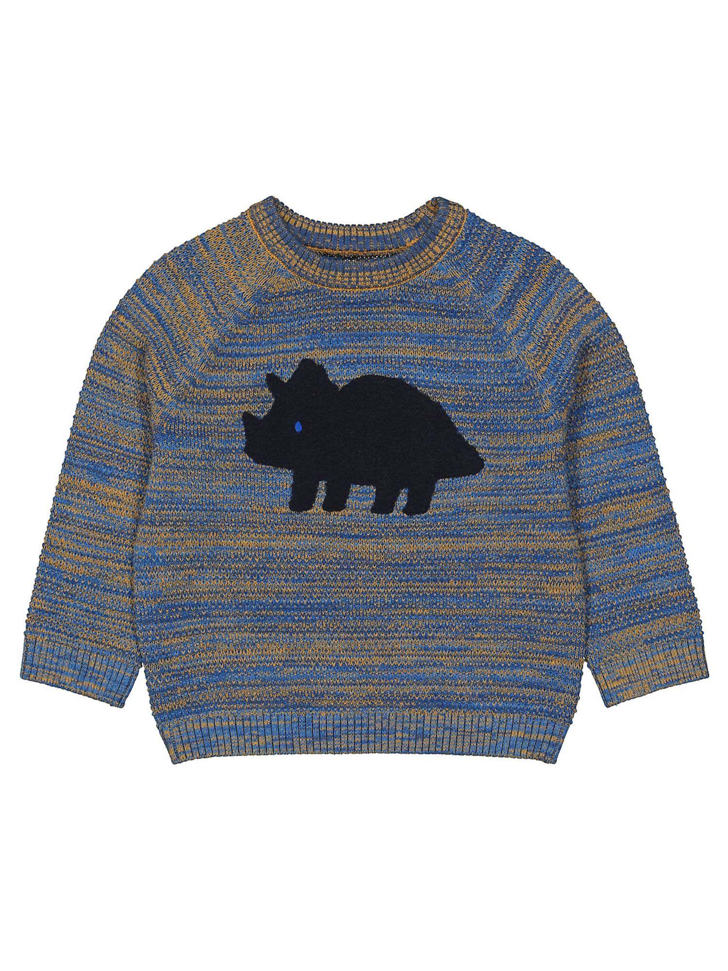 blue printed knitted jumper sweatshirt