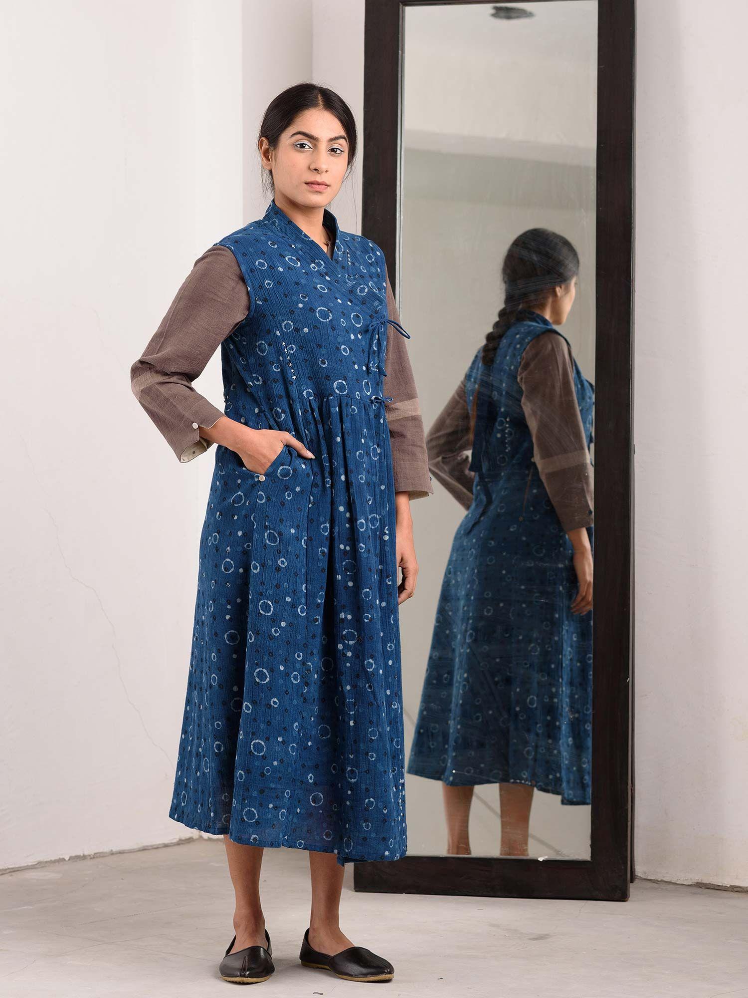 blue printed kurta