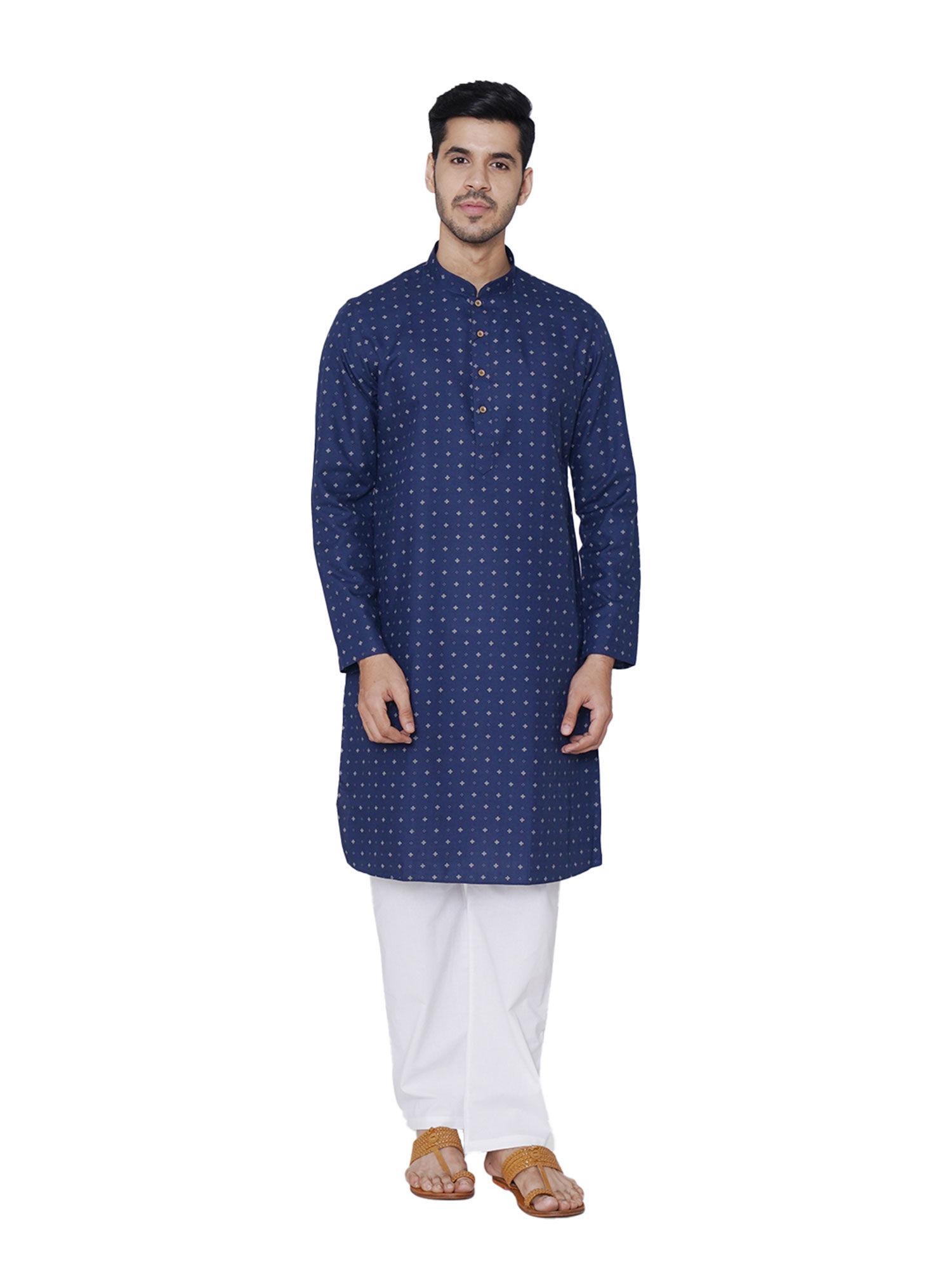 blue printed kurta