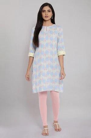 blue printed kurta