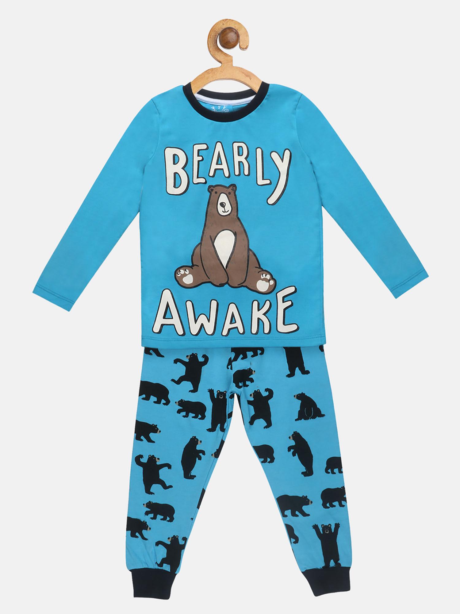 blue printed pyjama (set of 2)