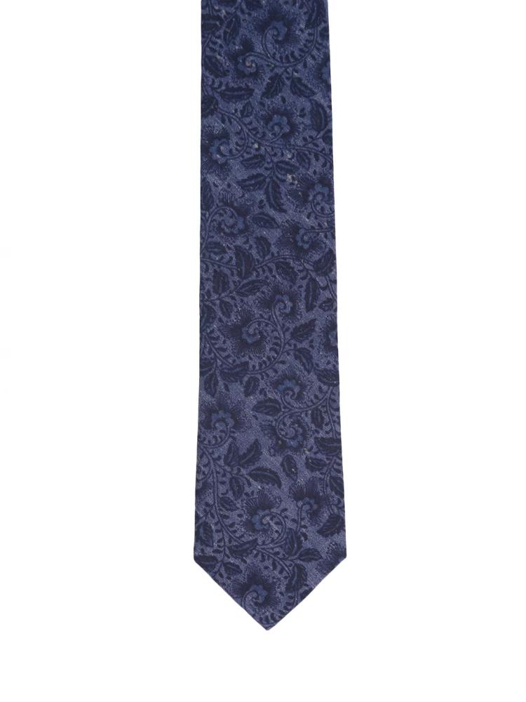 blue printed tie