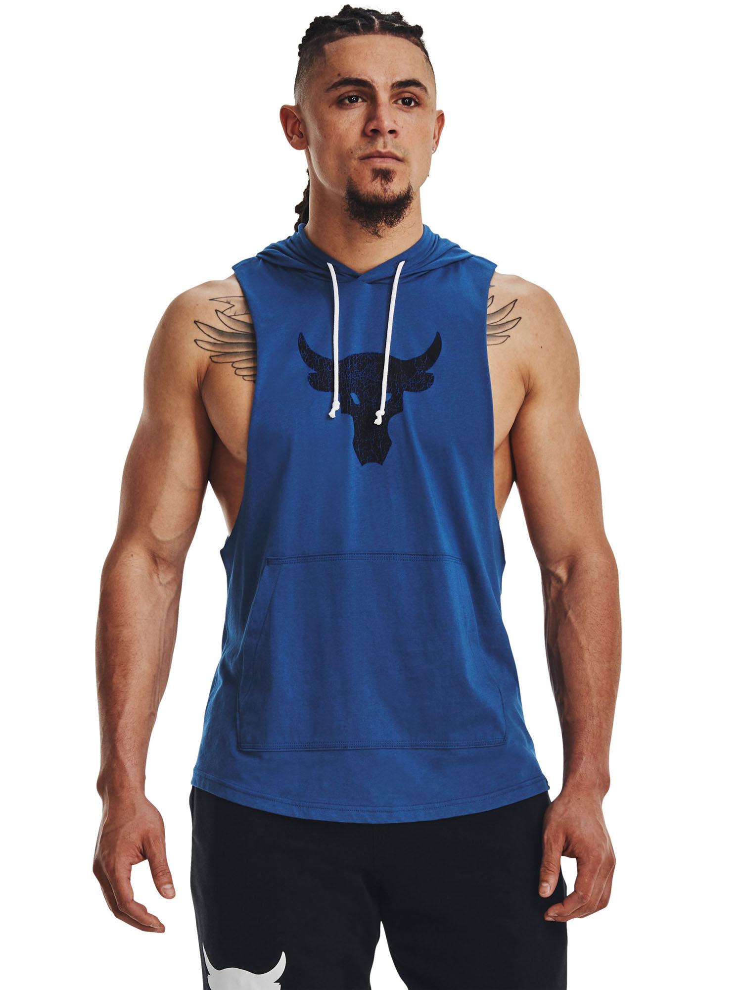 blue project rock bsr bull sleeveless hoodie