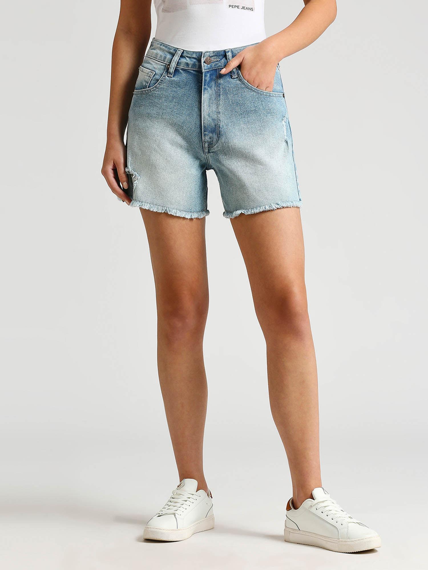 blue rachel regular fit high waist shorts