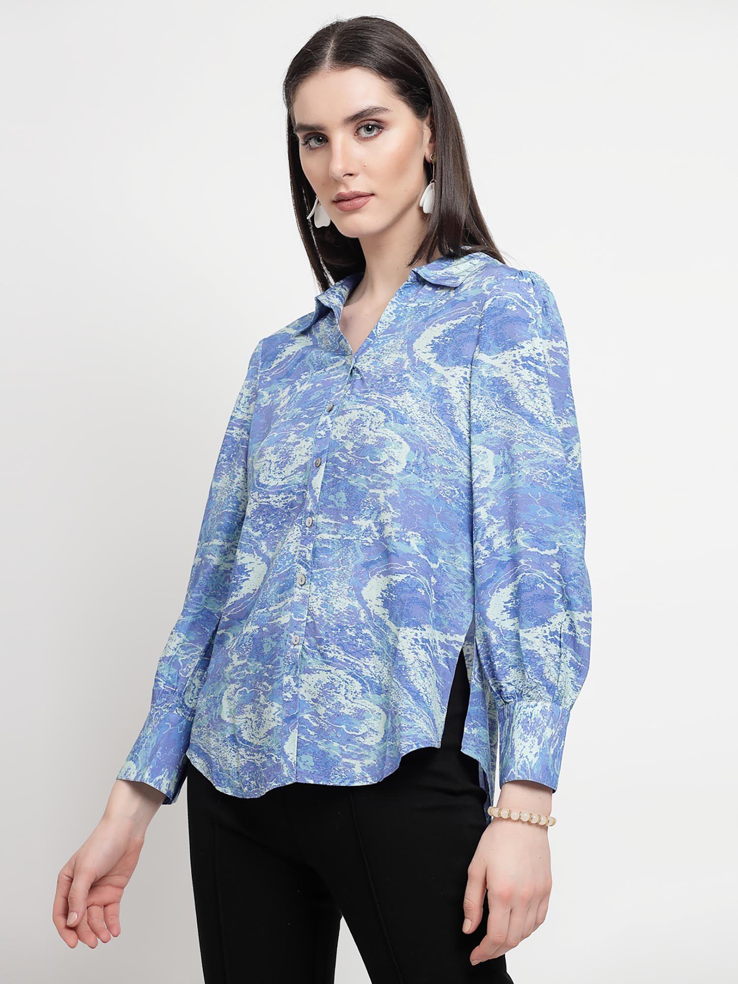 blue rayon tunic