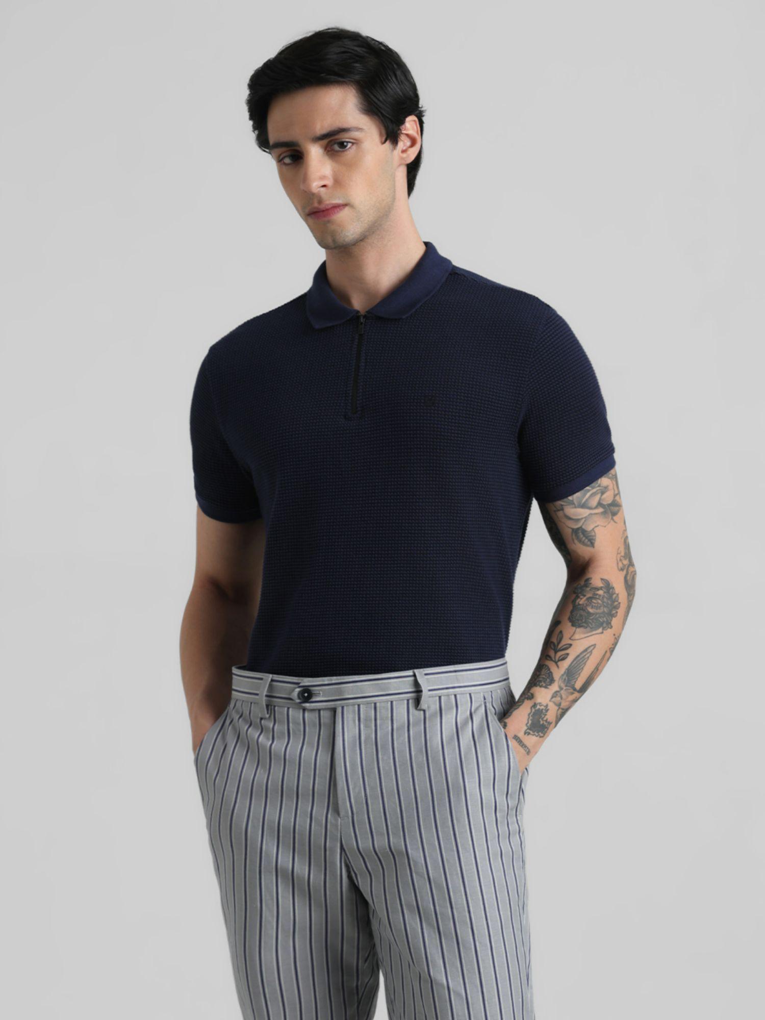 blue regular fit polo t-shirt