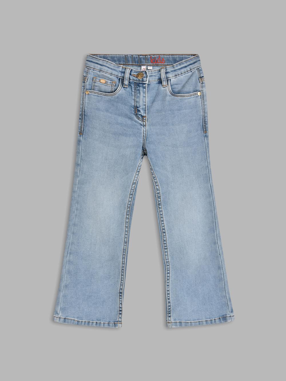 blue regular fit solid jeans