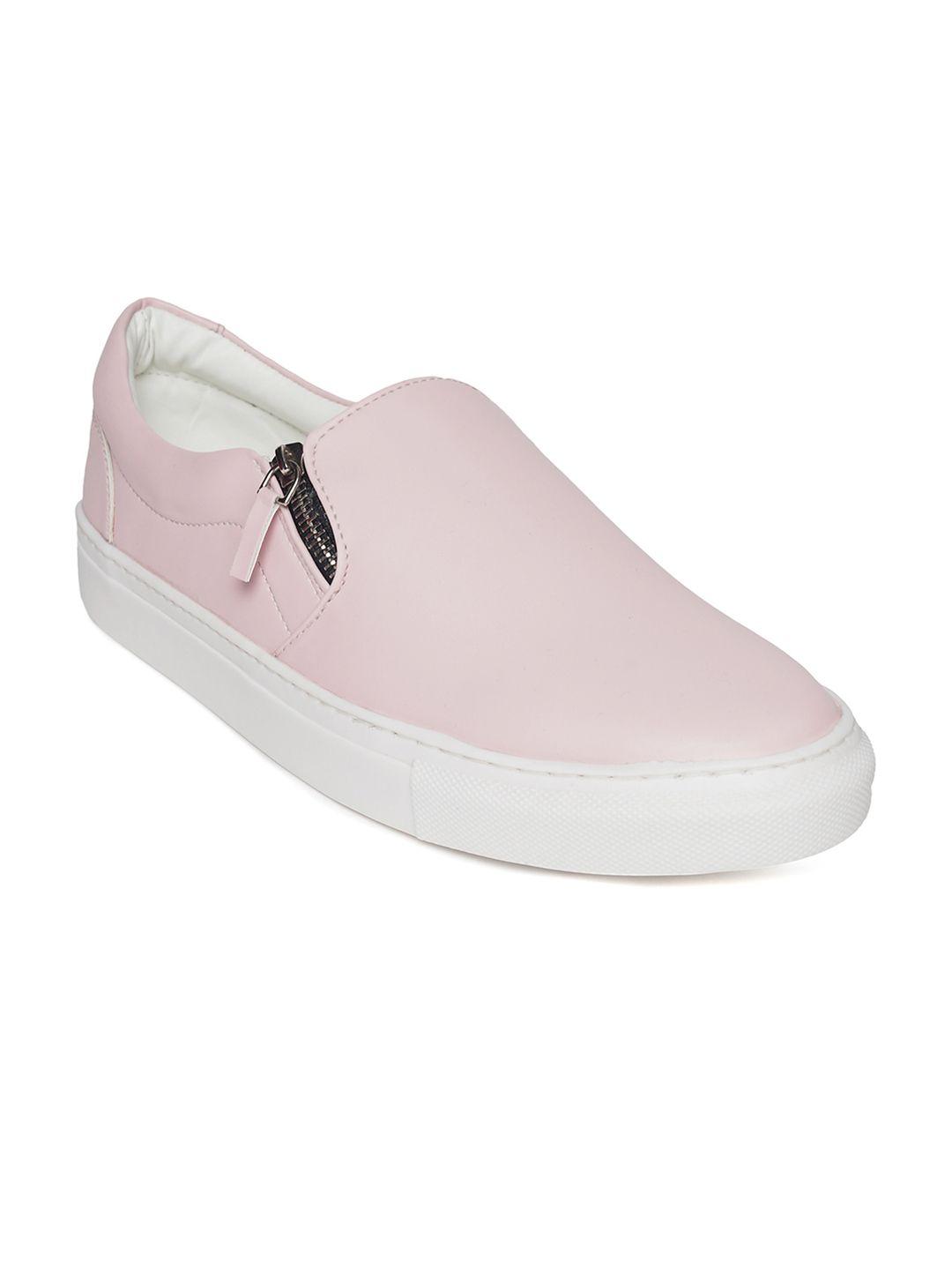 blue saint men pink slip-on sneakers