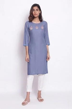 blue shadow straight kurta