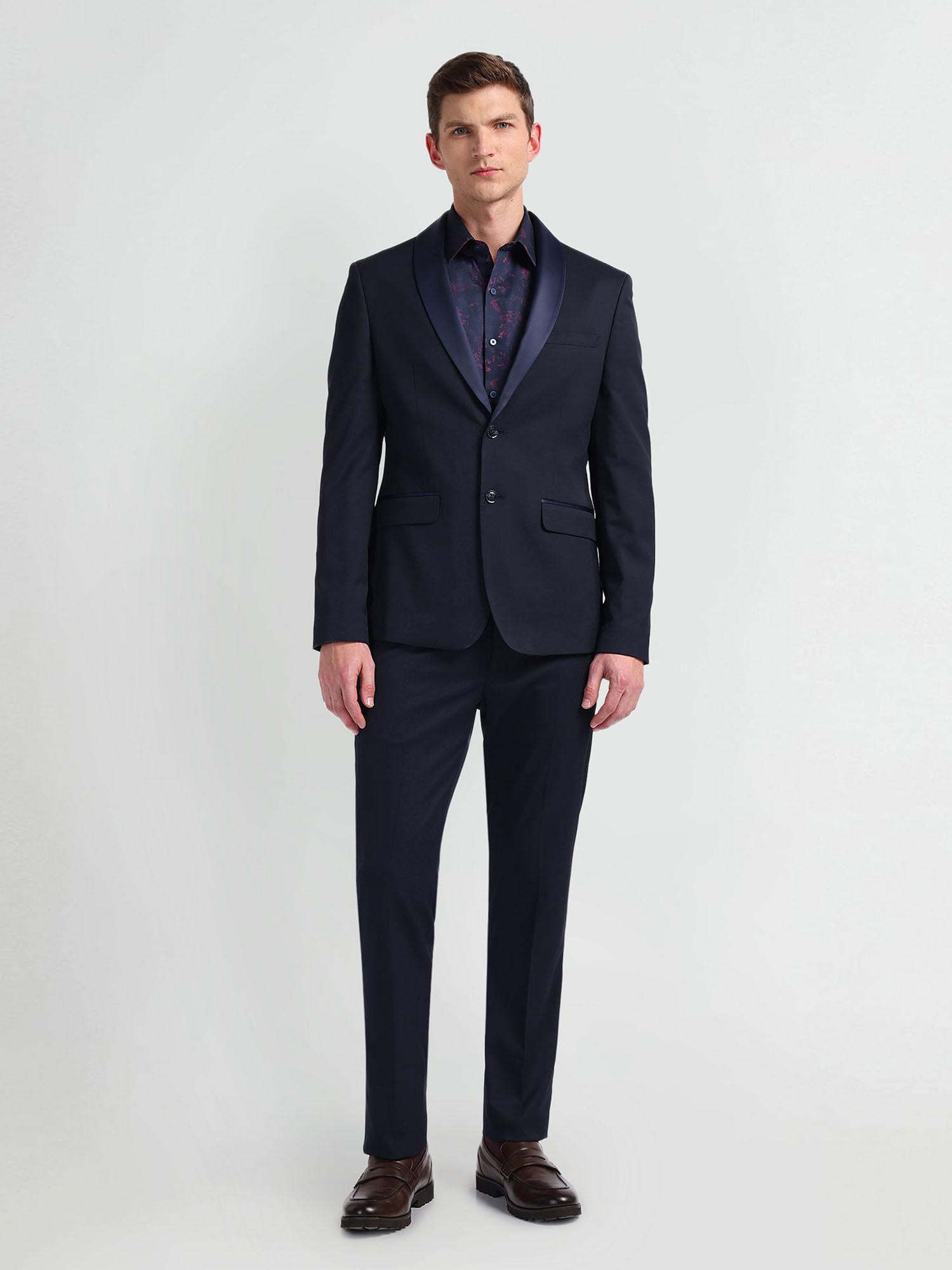 blue shawl collar suit (set of 2)