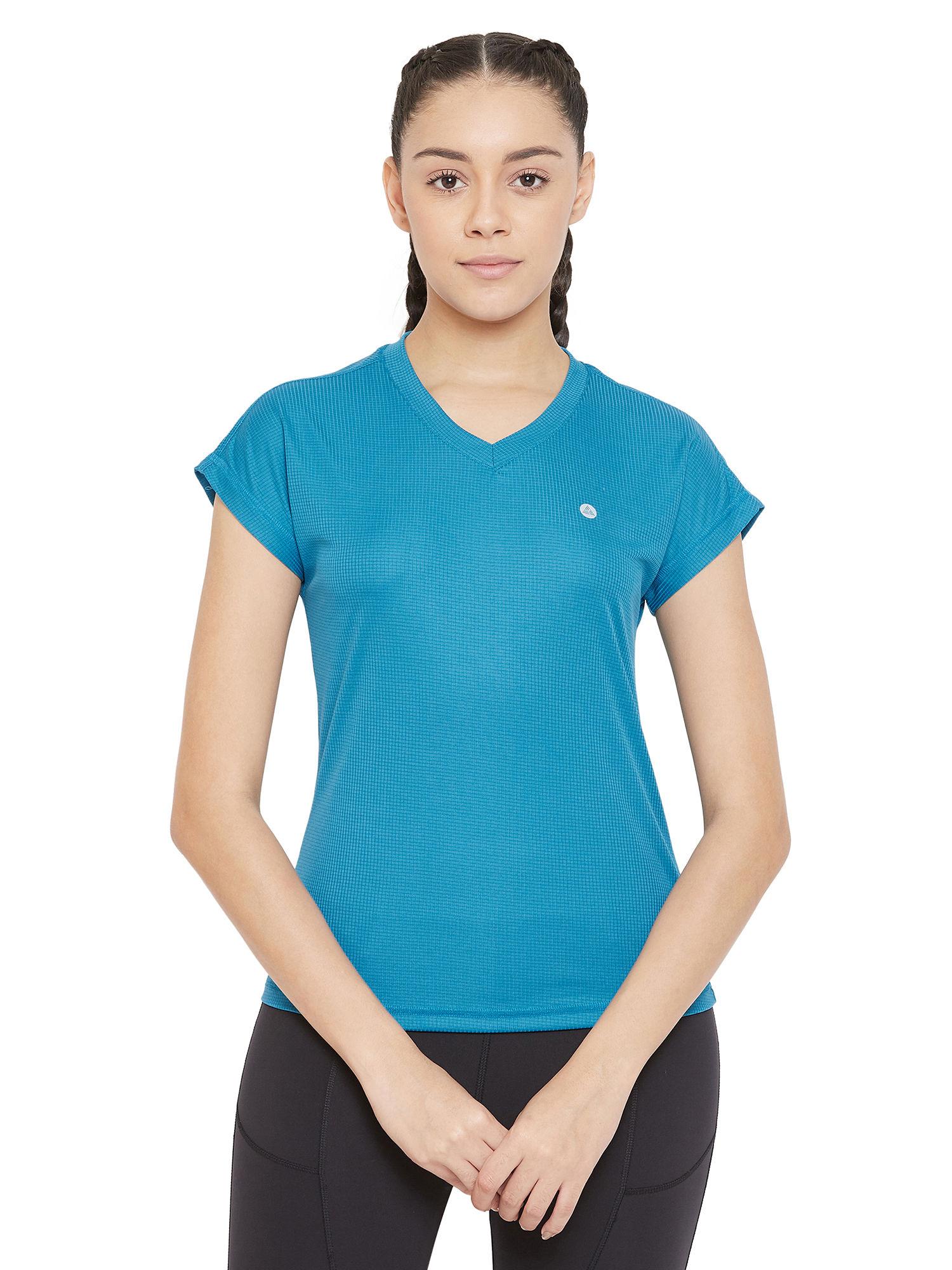 blue short-sleeve lightweight quick dry running fitness sports t-shirts