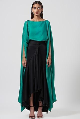 blue silk cape