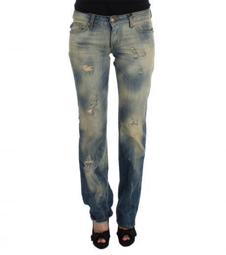 blue slim fit bootcut jeans