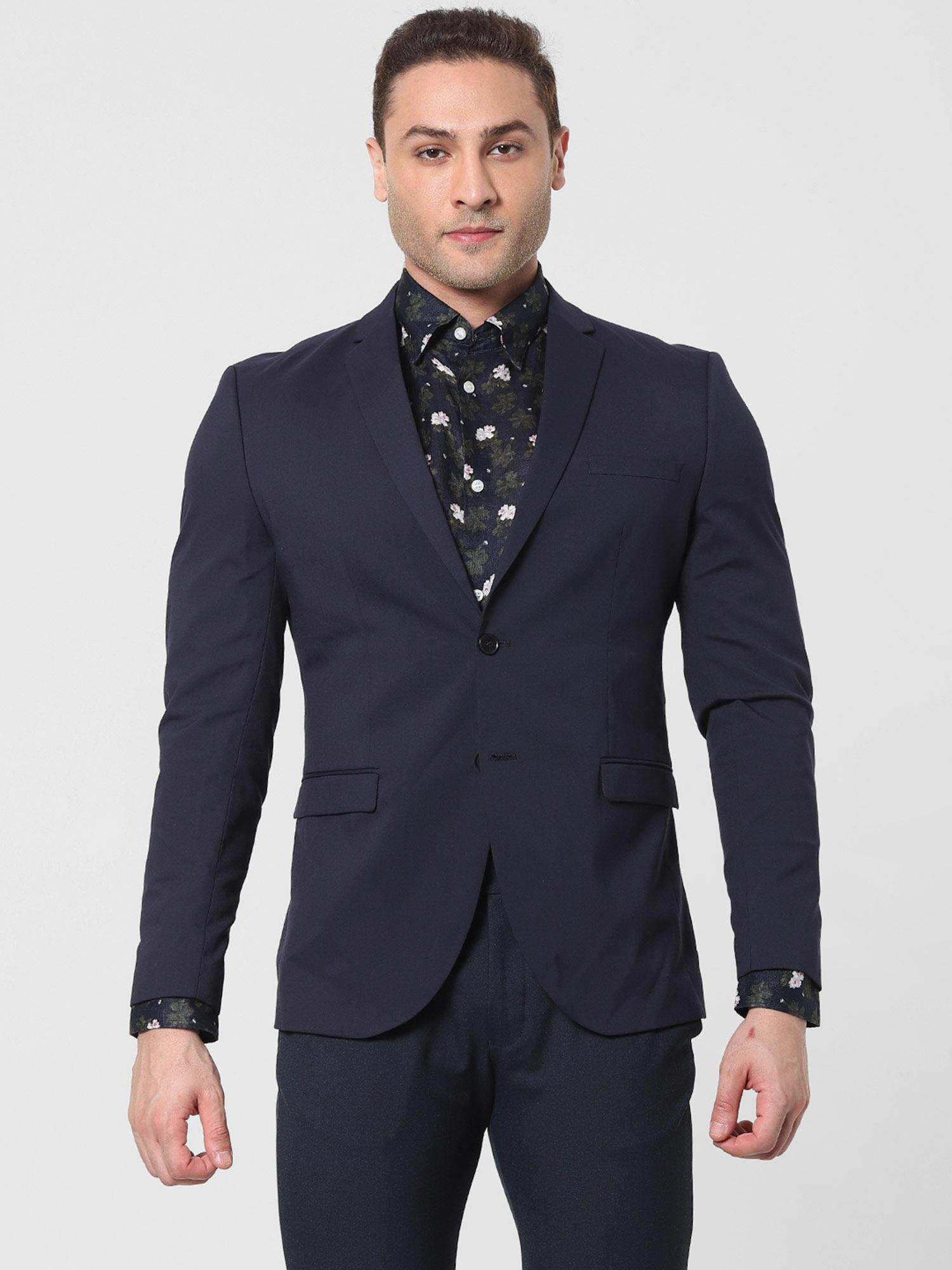 blue slim fit suit blazer