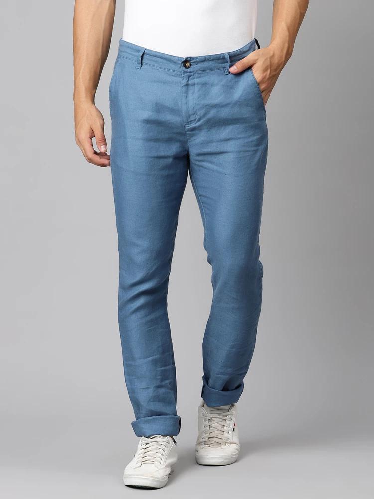 blue slim fit trouser