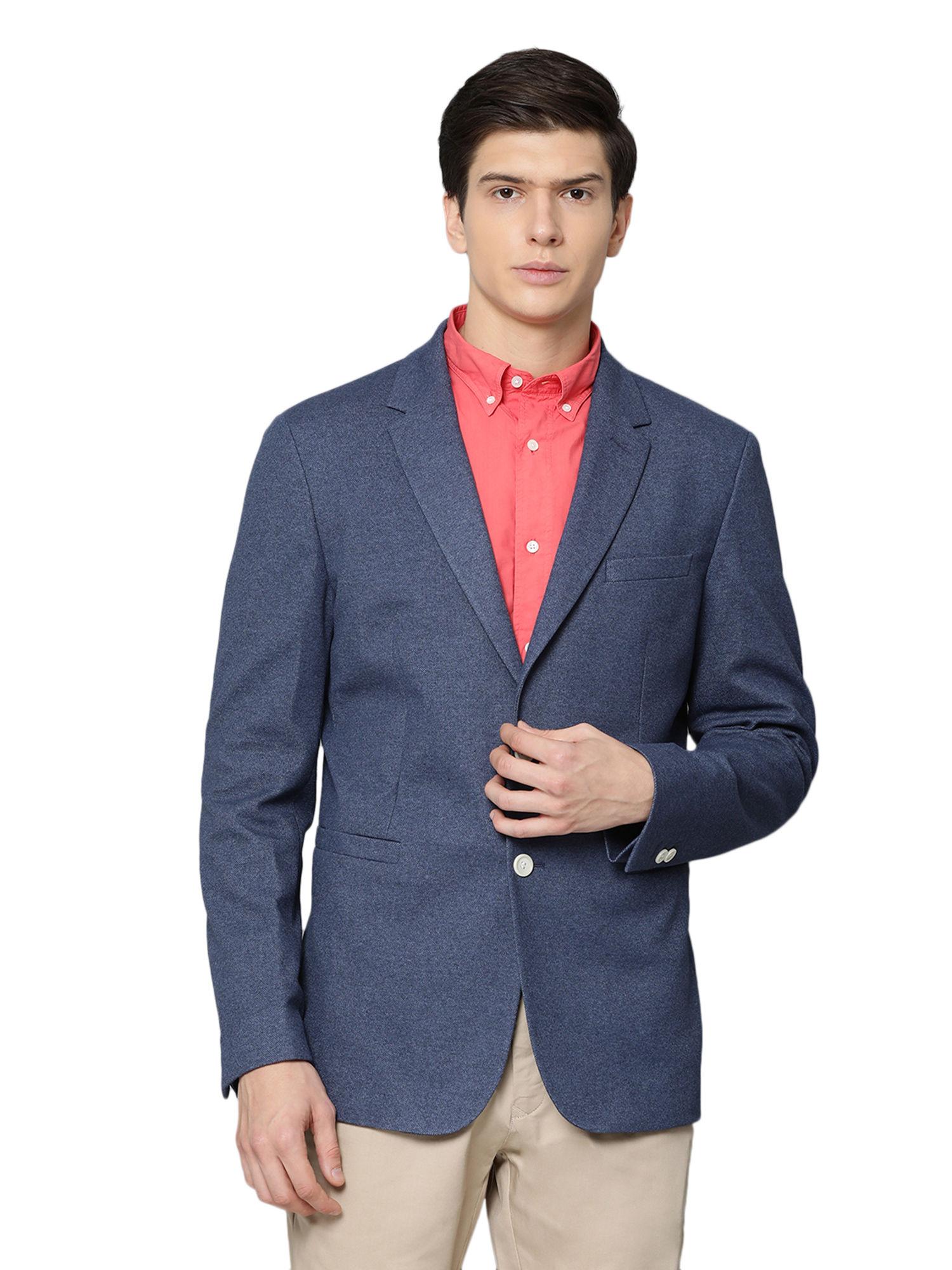 blue solid blazer