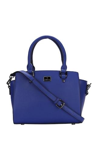 blue solid casual pv women shoulder bag