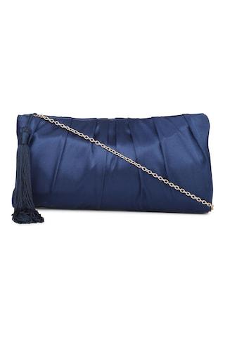 blue solid casual pv women wallet