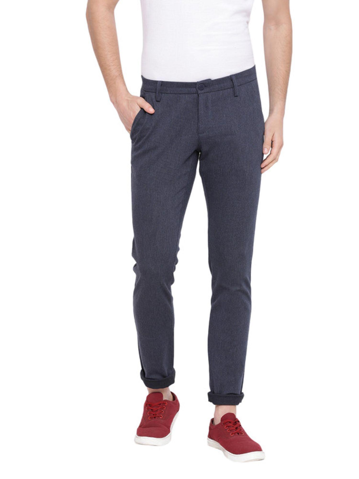 blue solid chinos