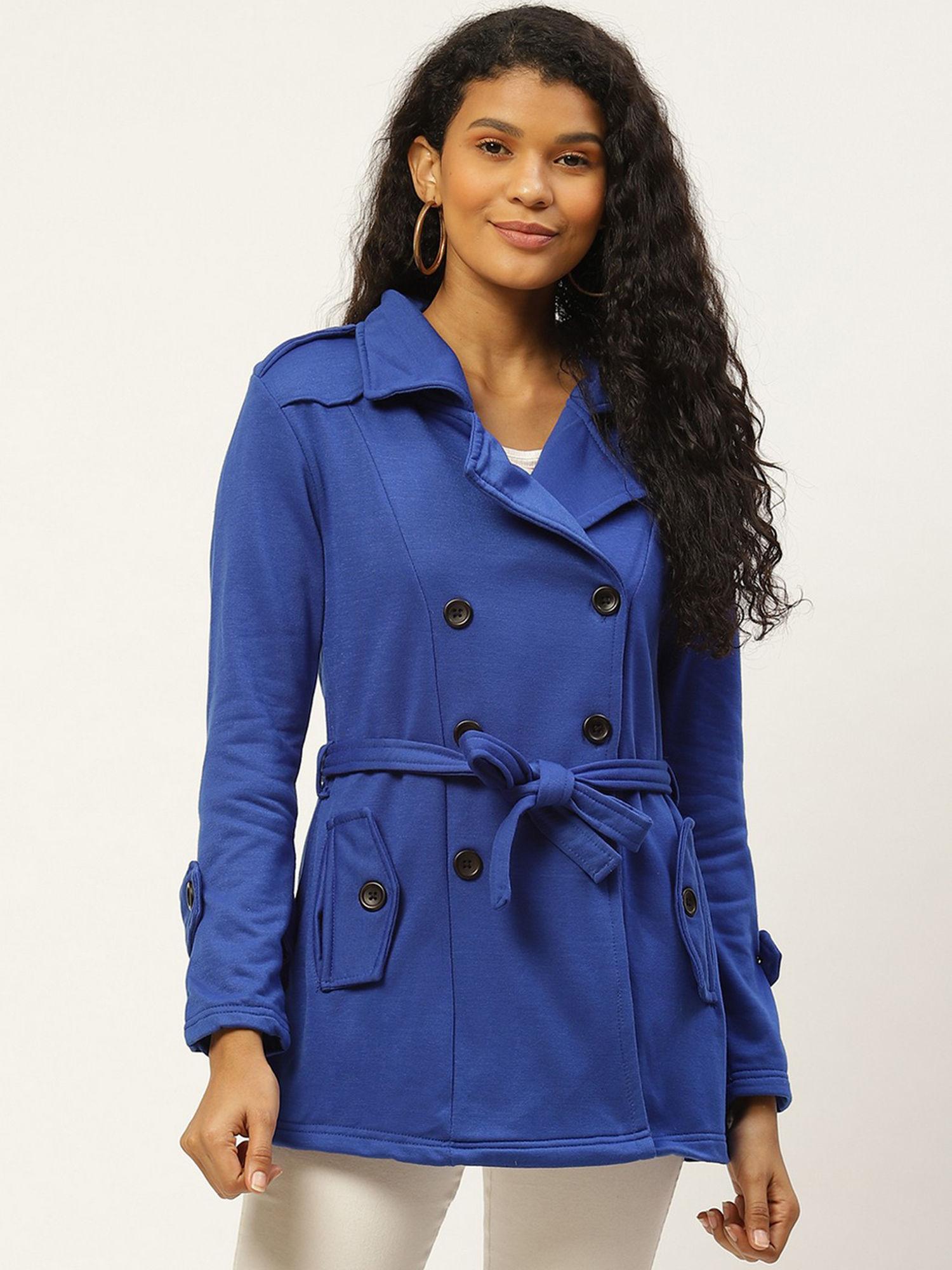 blue solid coat