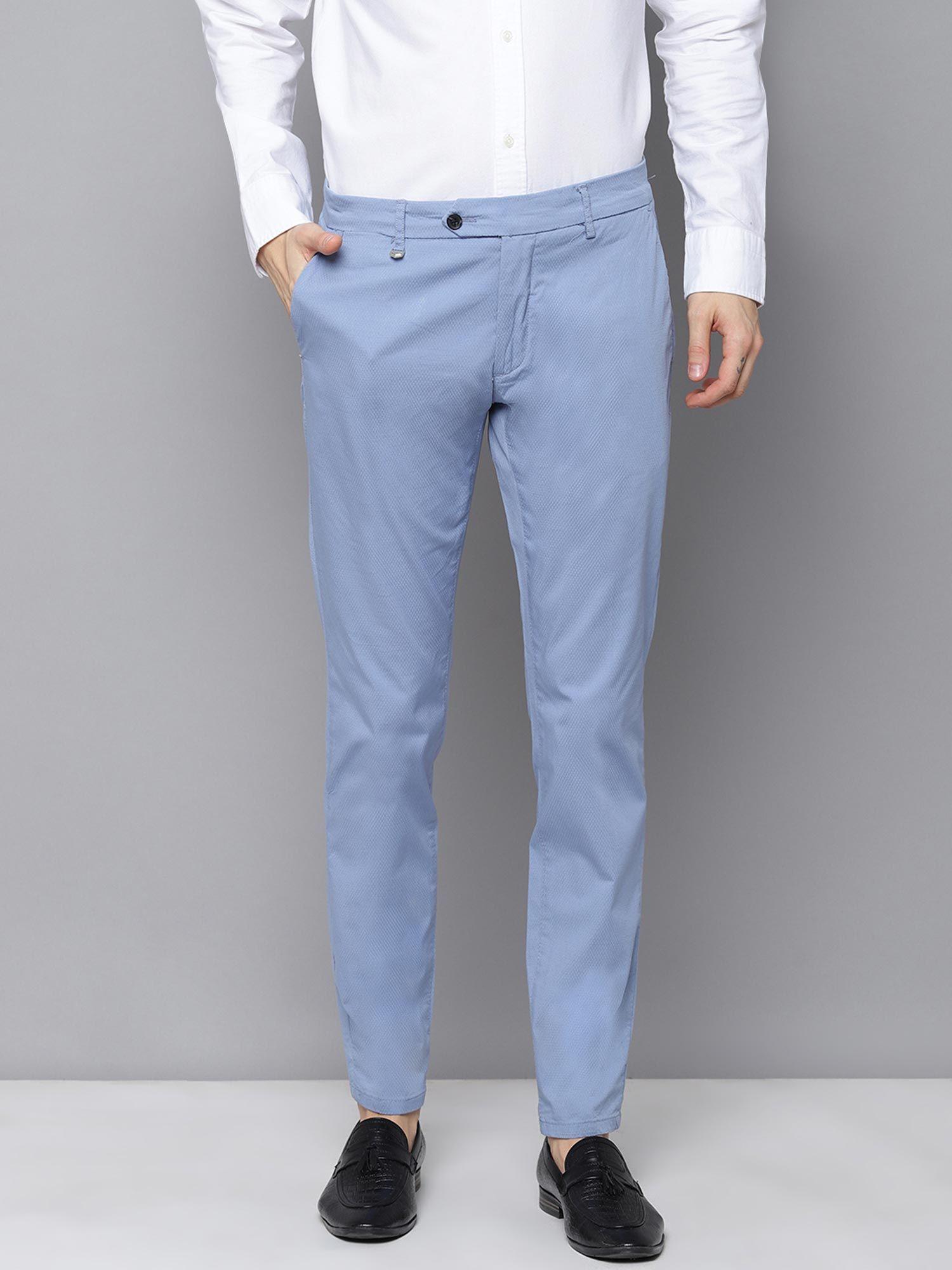 blue solid formal trouser