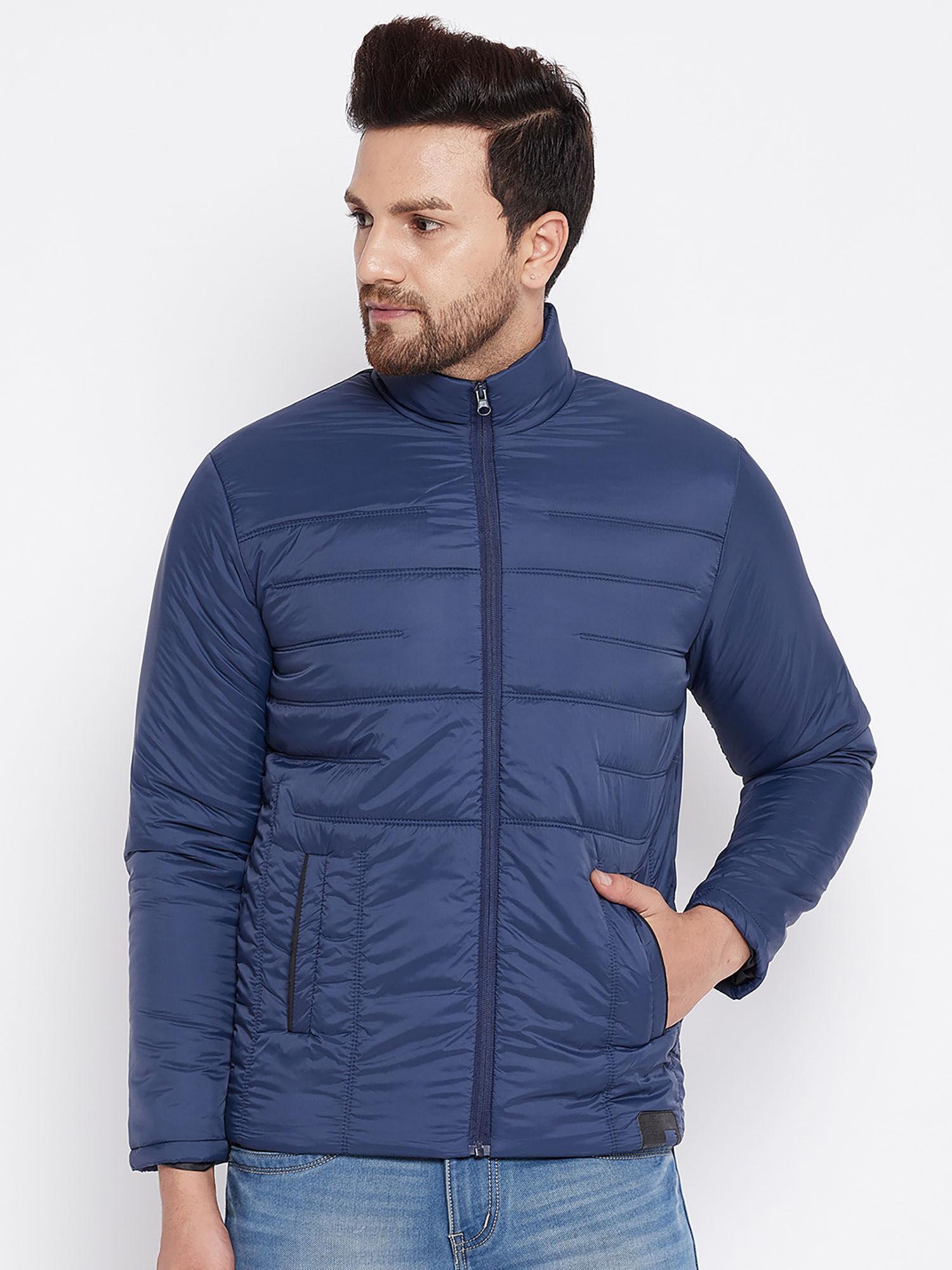 blue solid full sleeve jackets