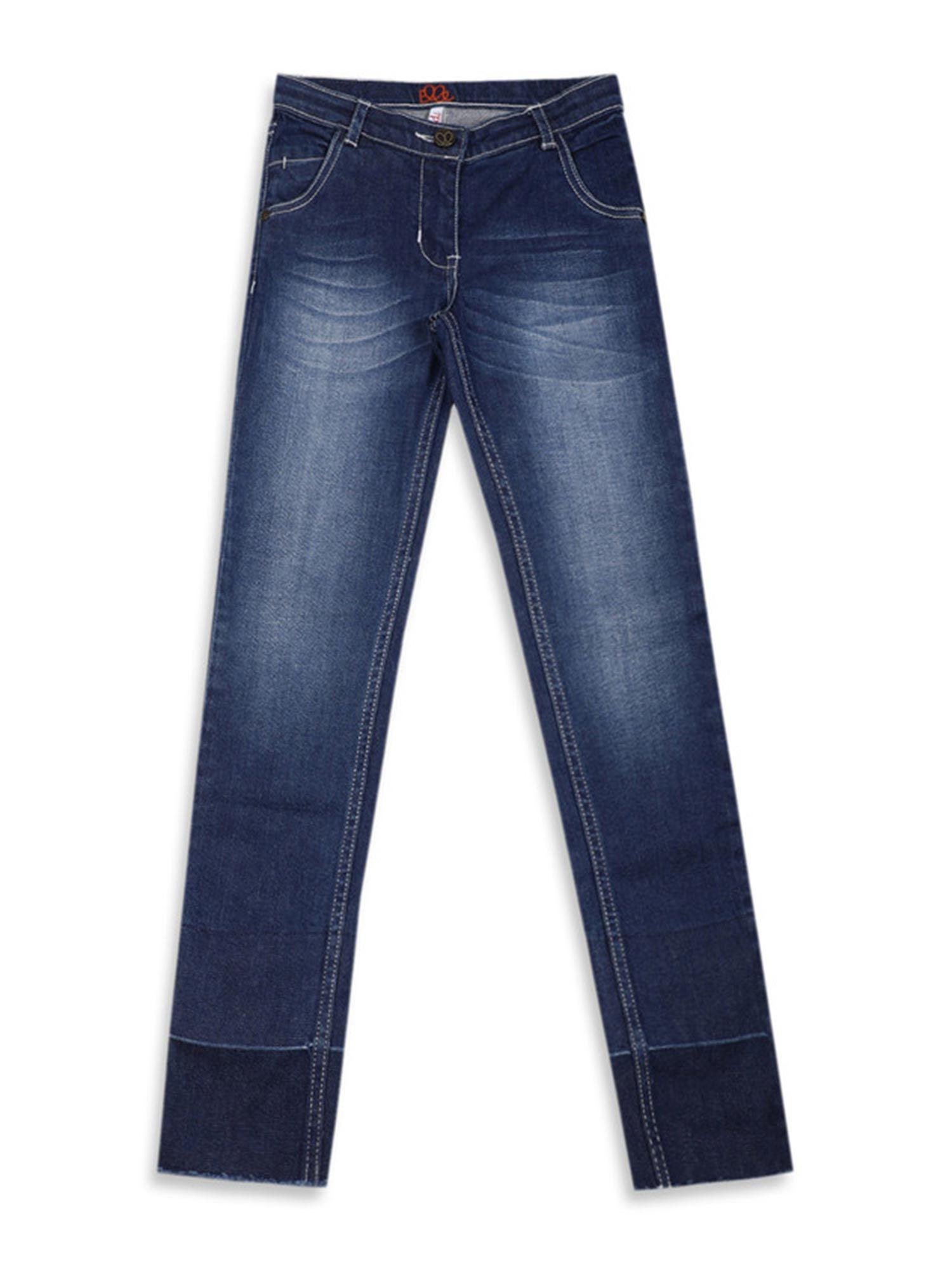 blue solid jeans