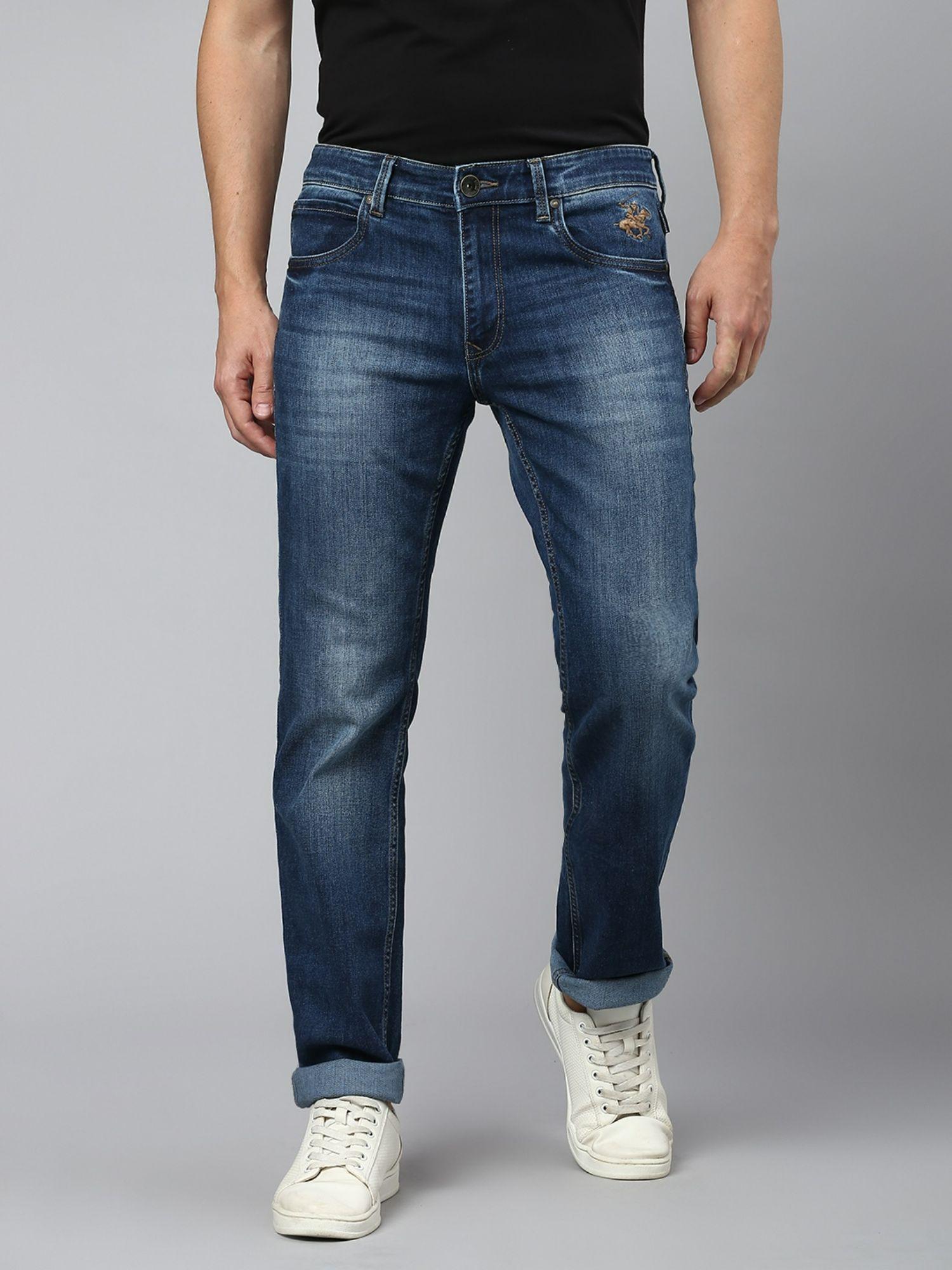 blue solid jeans