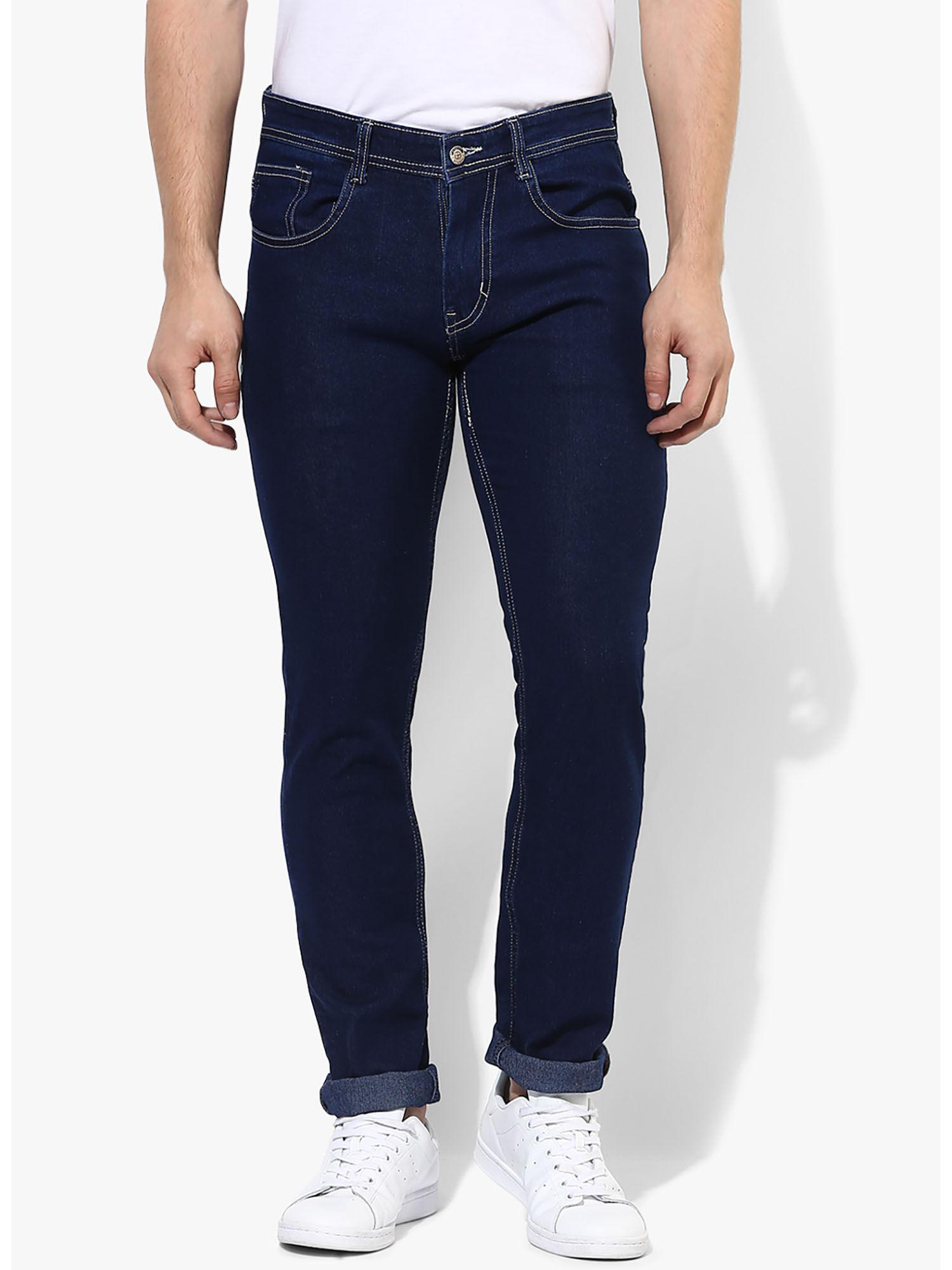 blue solid jeans