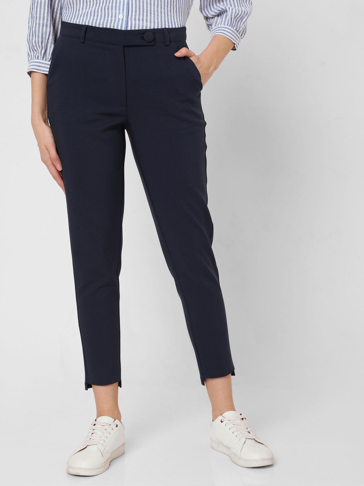 blue solid pant