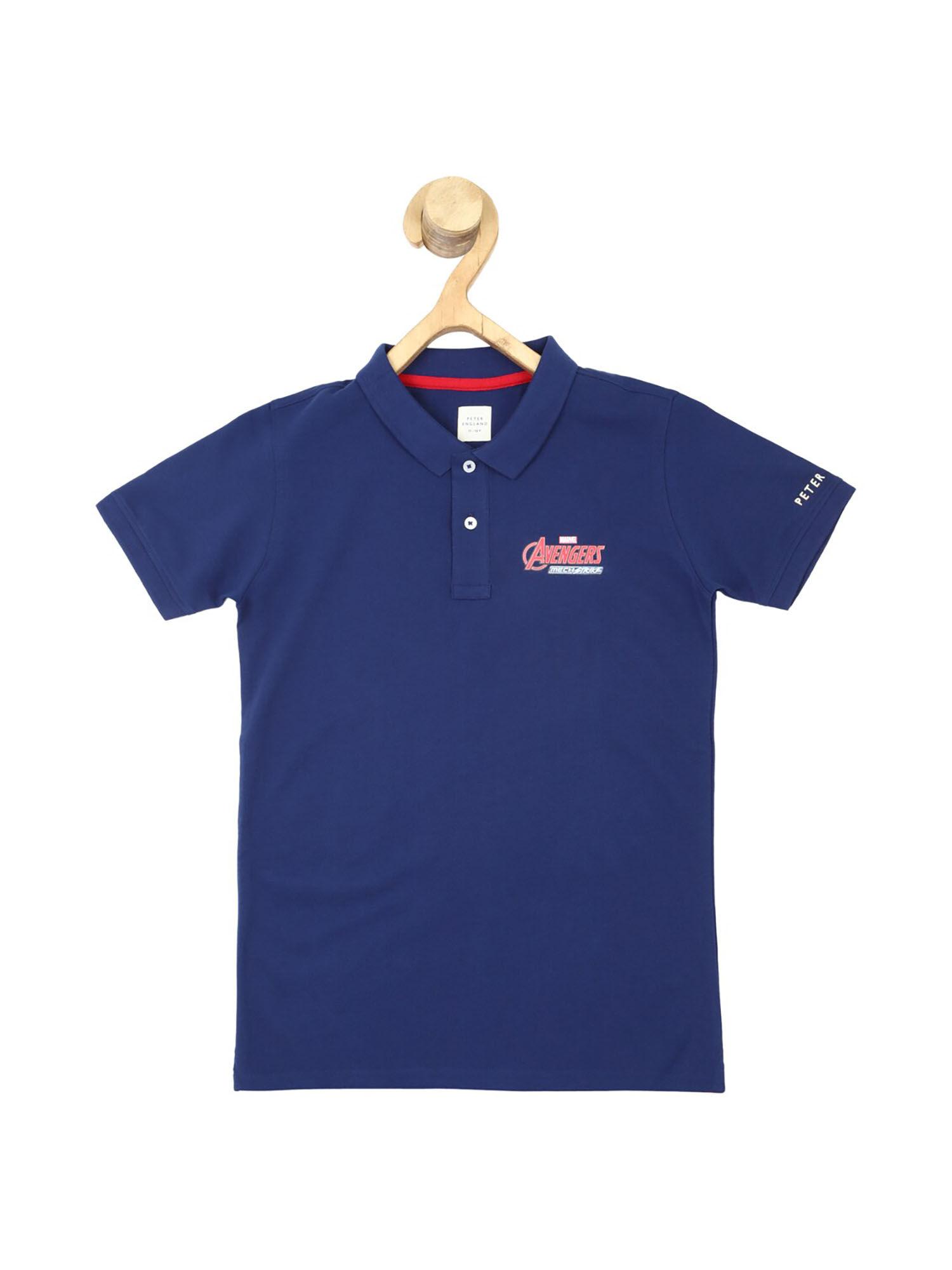 blue solid polo t-shirt for boys