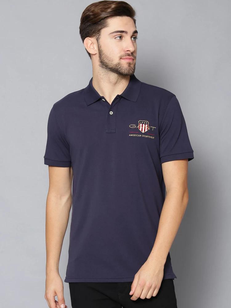 blue solid polo tshirt