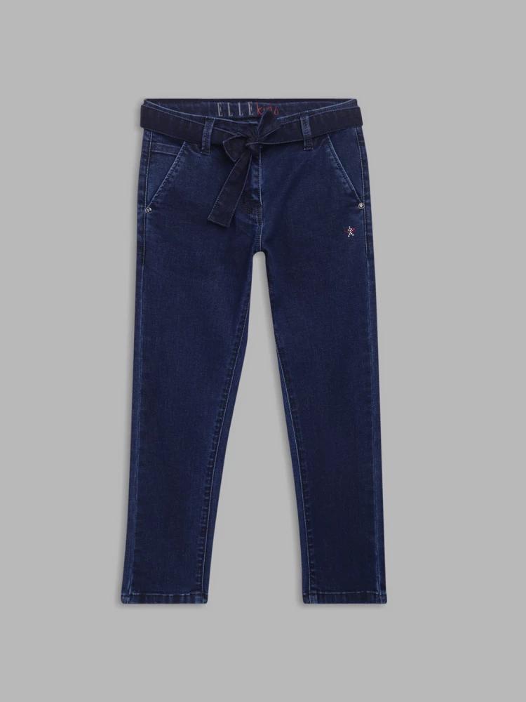 blue solid regular fit jeans